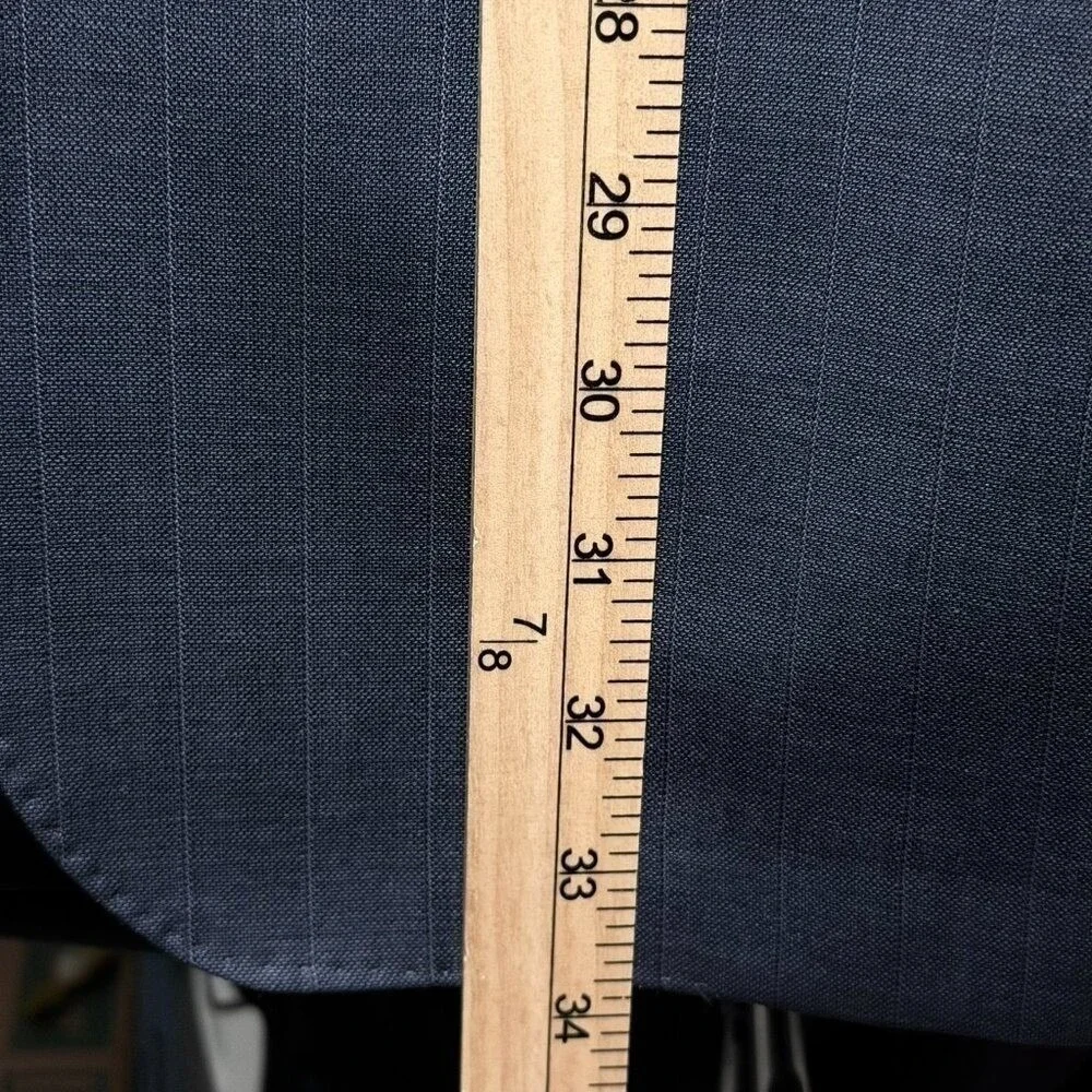 Joseph Abboud Pinstripe Wool Blazer Suit Jacket Mens 43L Blue Union Made USA